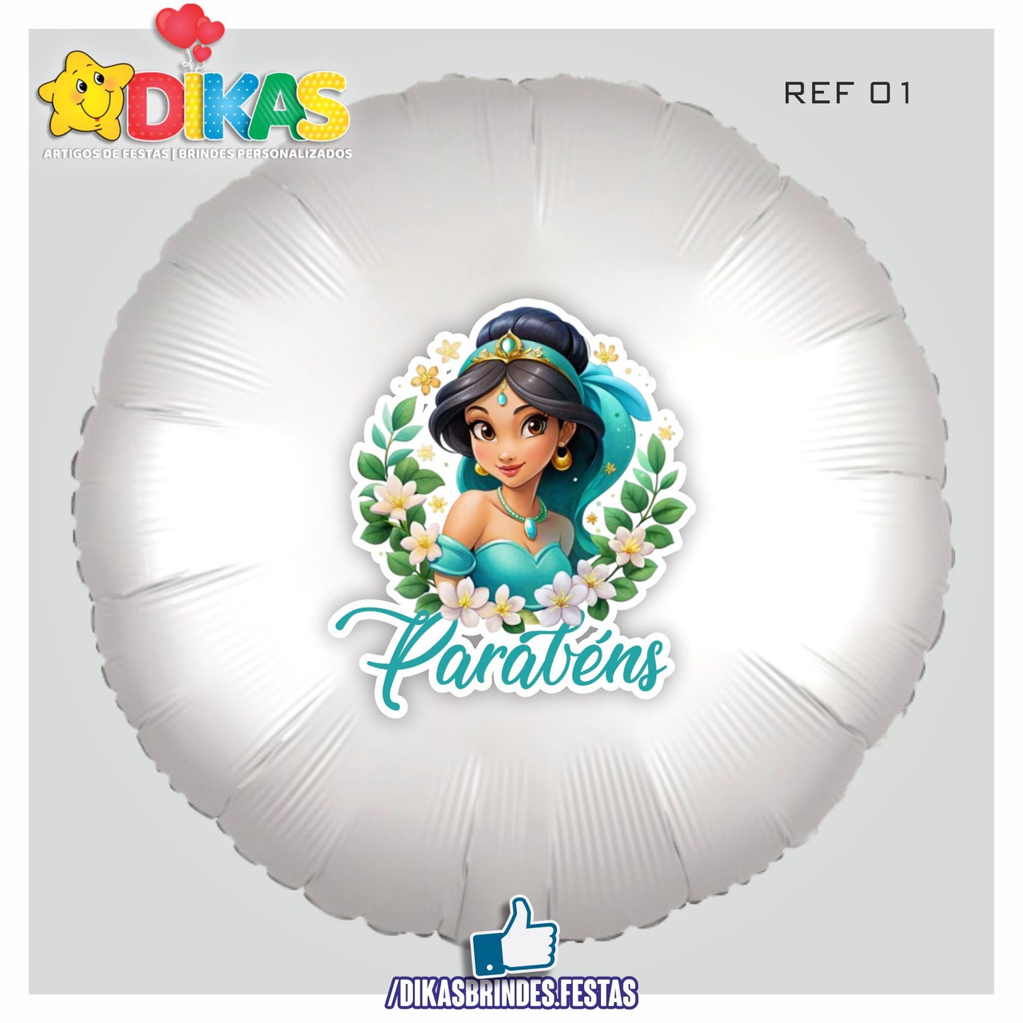 BALÃO FOIL TEMA/PARABÉNS - JASMINE