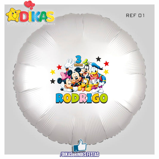 BALÃO FOIL PERSONALIZADO - MICKEY E OS AMIGOS