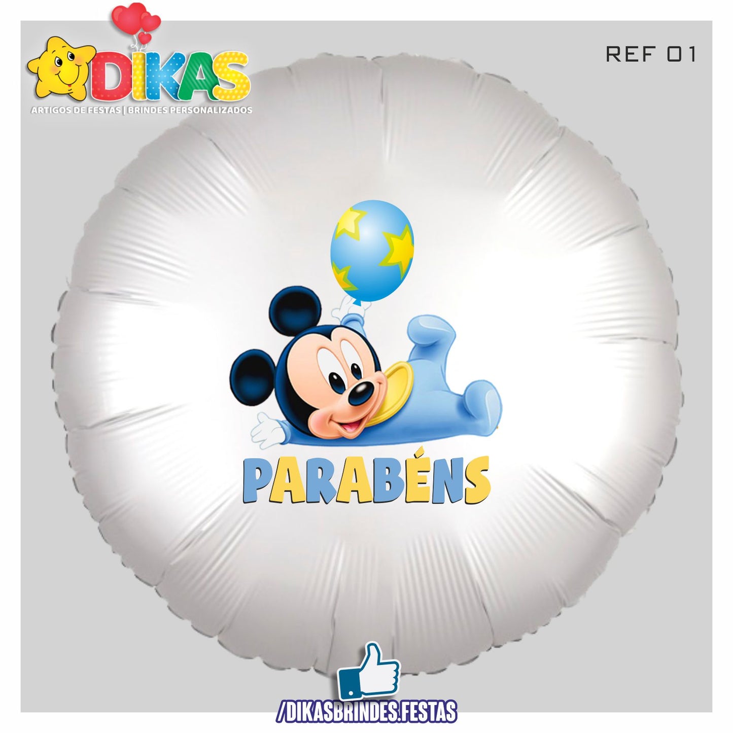 BALÃO FOIL TEMA/PARABÉNS - MICKEY BABY