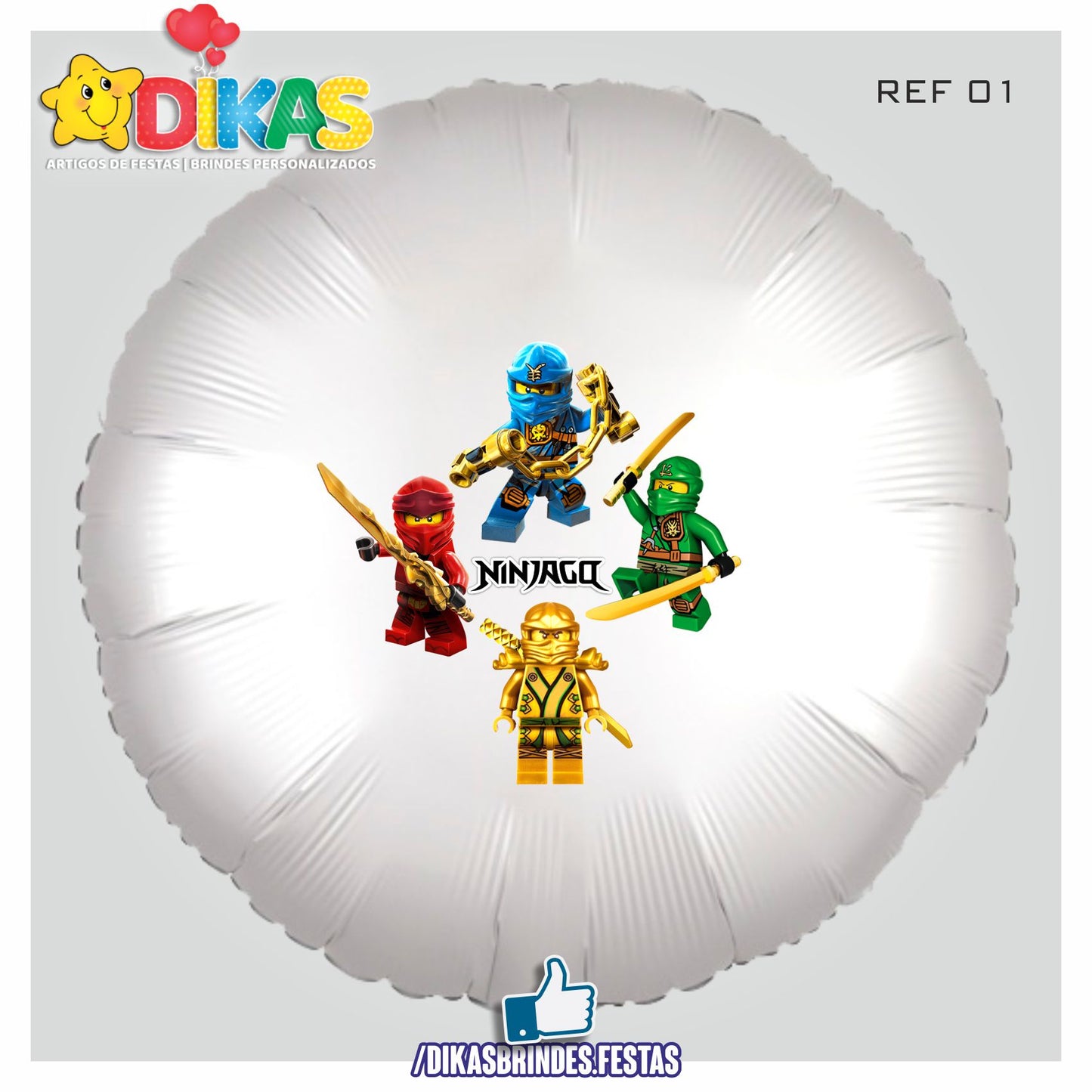 BALÃO FOIL TEMA/PARABÉNS - NINJAGO