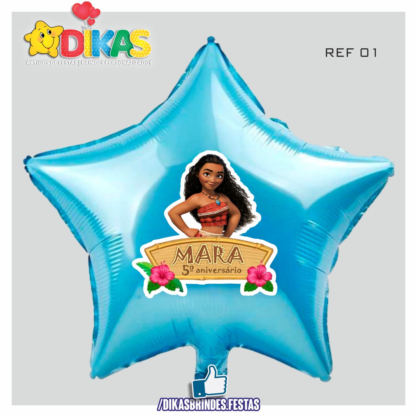 BALÃO FOIL PERSONALIZADO - VAIANA