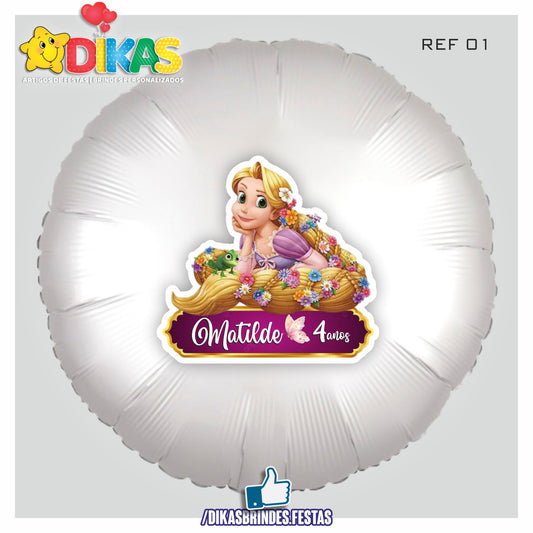 BALÃO FOIL PERSONALIZADO - RAPUNZEL