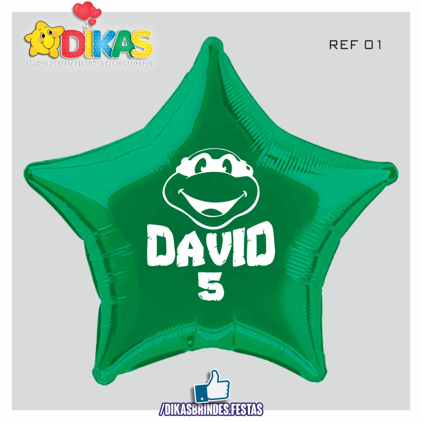BALÃO FOIL PERSONALIZADO - TARTARUGAS NINJA