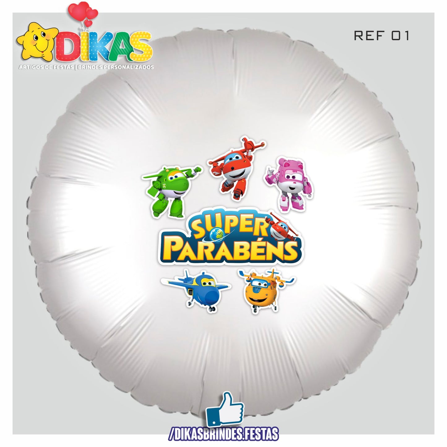 BALÃO FOIL TEMA/PARABÉNS - SUPER WINGS