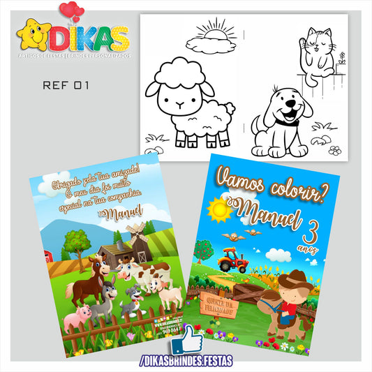 LIVRINHO PARA COLORIR - ANIMAIS DA QUINTA