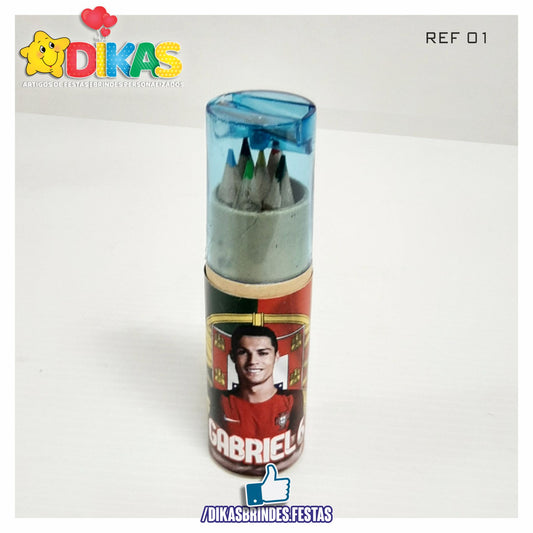 ESTOJO PERSONALIZADO LÁPIS E AFIA - FUTEBOL PORTUGAL