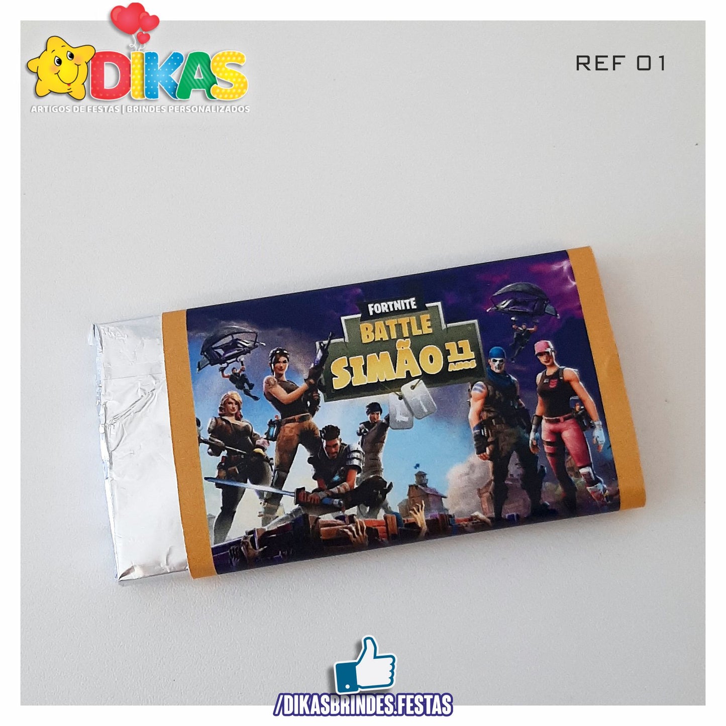 TABLET CHOCOLATE 20G PERSONALIZADO - FORTNITE