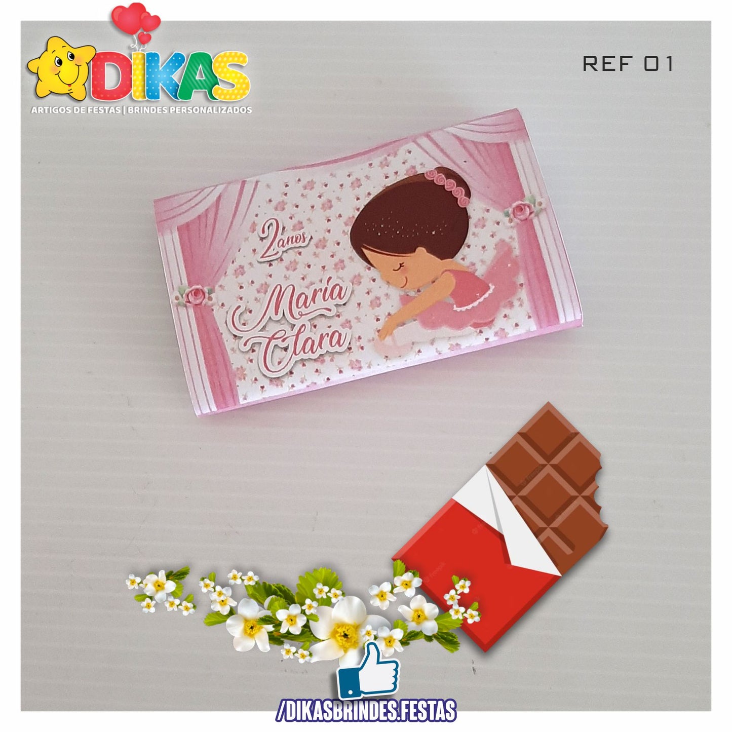 TABLET CHOCOLATE 20G PERSONALIZADO - BAILARINA