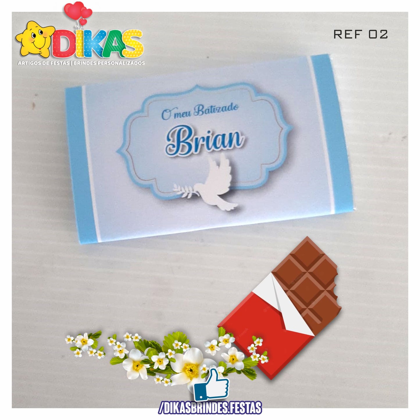 TABLET CHOCOLATE 20G PERSONALIZADO - BATIZADO