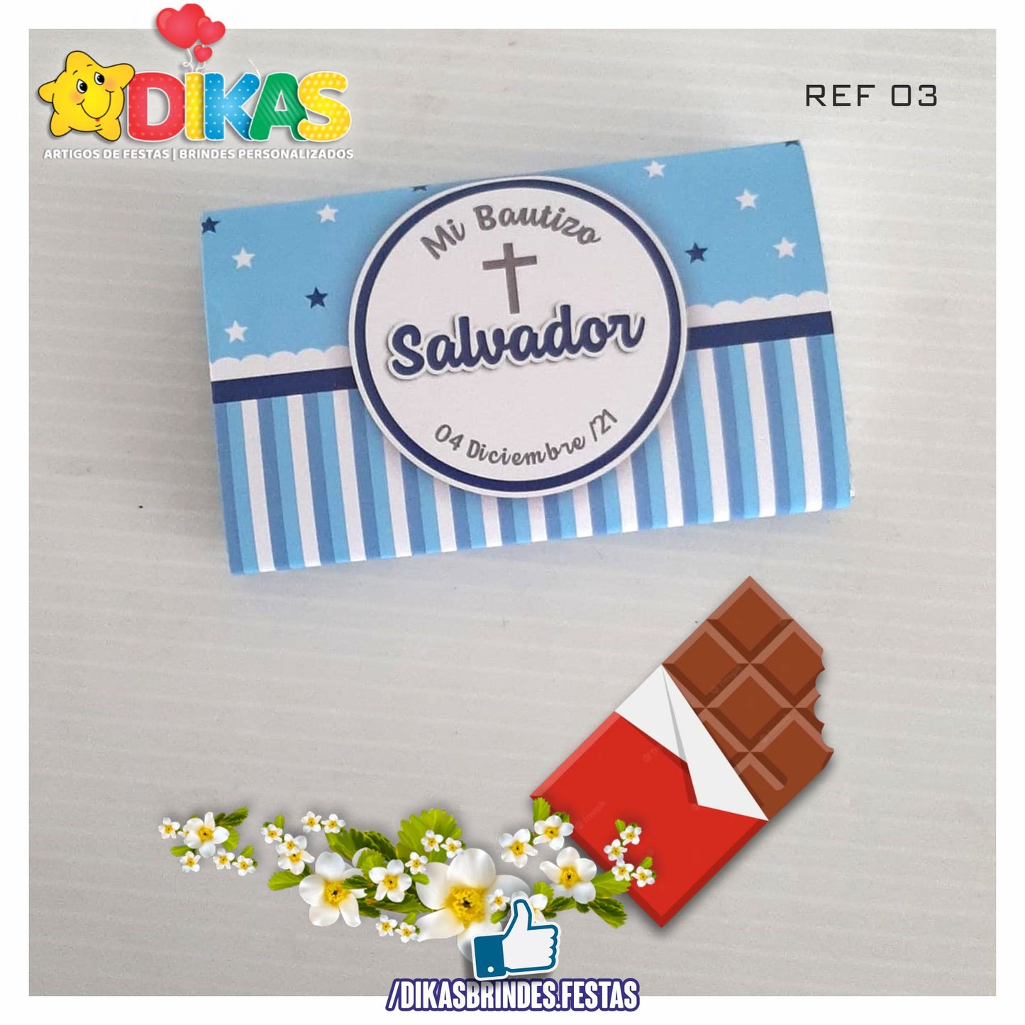 TABLET CHOCOLATE 20G PERSONALIZADO - BATIZADO