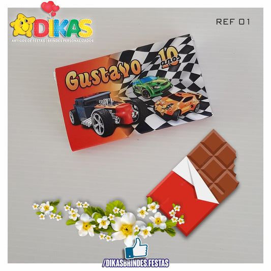 TABLET CHOCOLATE 20G PERSONALIZADO - HOTWHEELS