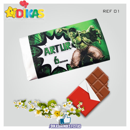 TABLET CHOCOLATE 20G PERSONALIZADO - HULK