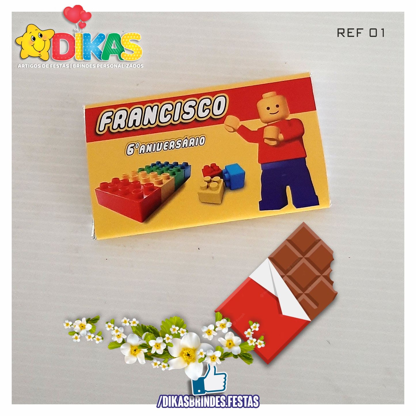 TABLET CHOCOLATE 20G PERSONALIZADO - LEGO