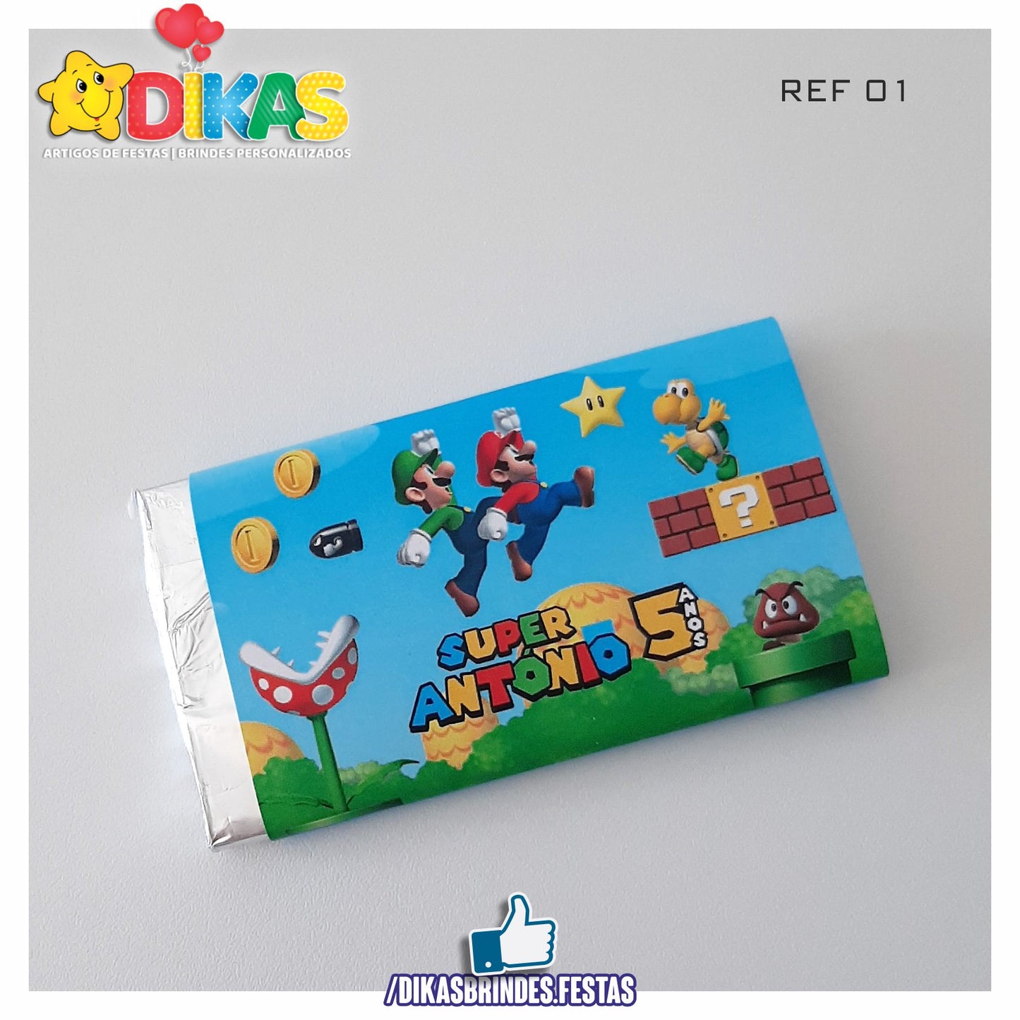 TABLET CHOCOLATE 20G PERSONALIZADO - MARIO BROS