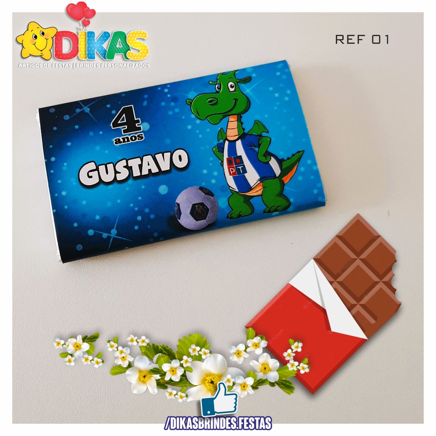 TABLET CHOCOLATE 20G PERSONALIZADO - FUTEBOL PORTO