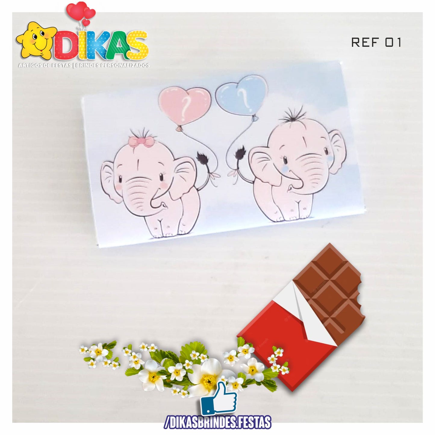 TABLET CHOCOLATE 20G PERSONALIZADO - CHÁ REVELAÇÃO