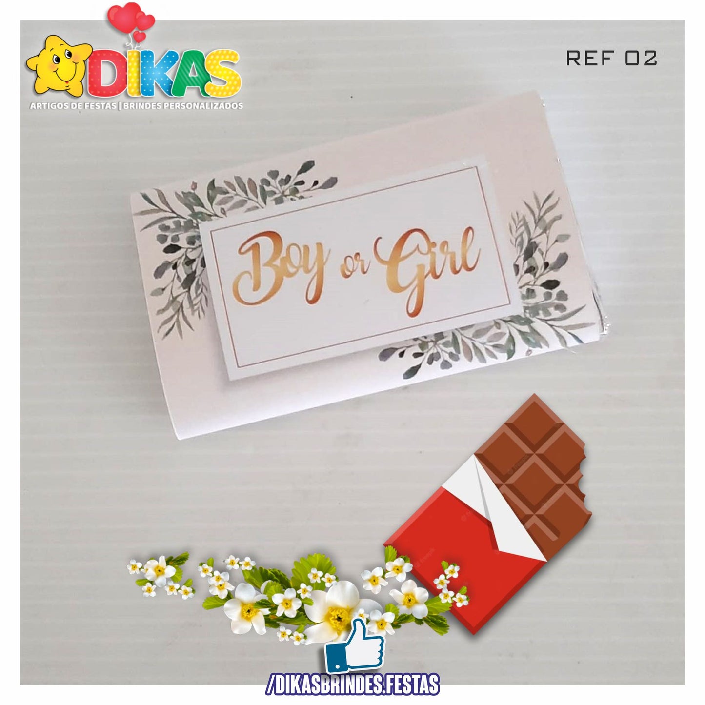 TABLET CHOCOLATE 20G PERSONALIZADO - CHÁ REVELAÇÃO