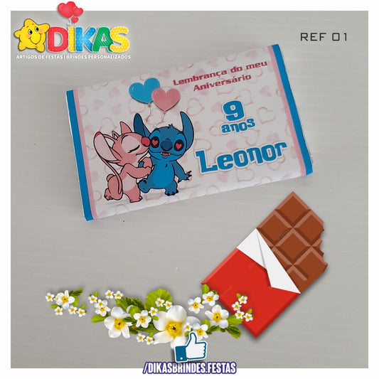 TABLET CHOCOLATE 20G PERSONALIZADO - STITCH