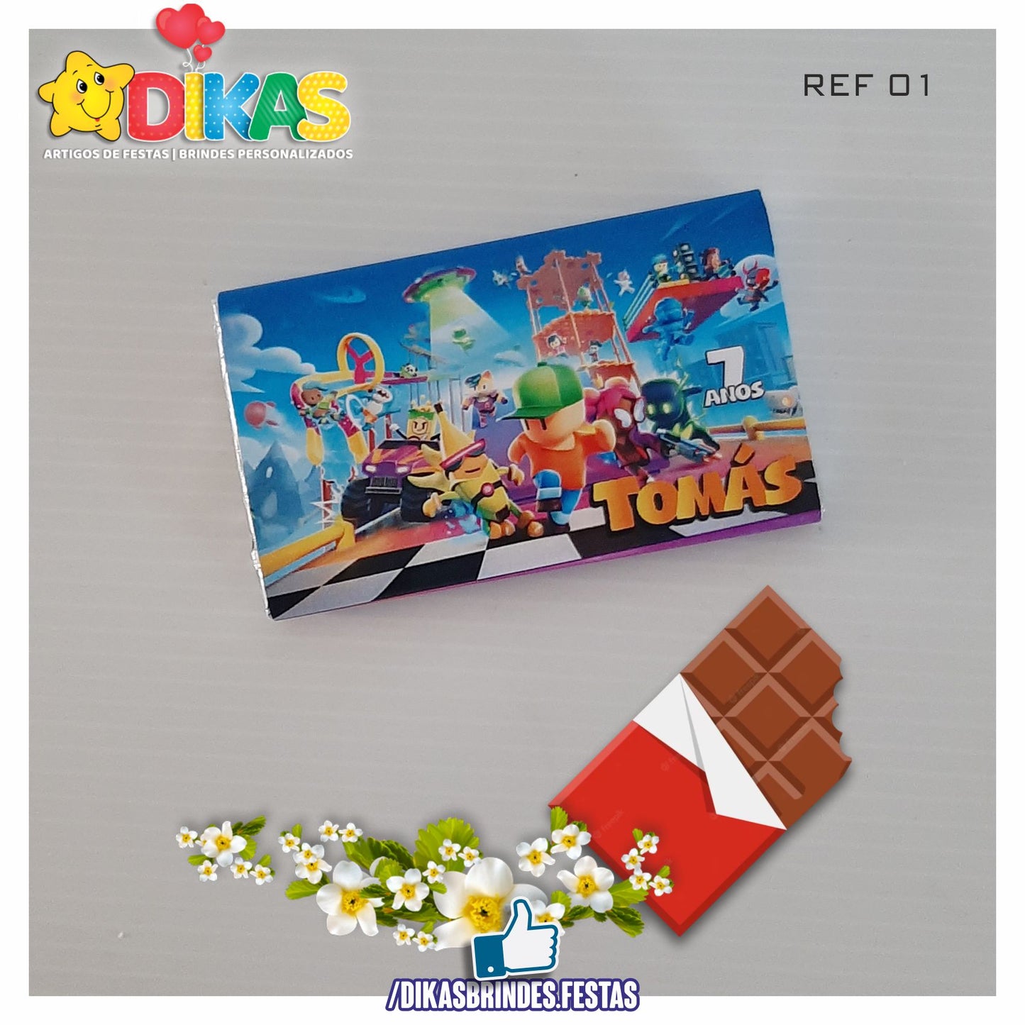 TABLET CHOCOLATE 20G PERSONALIZADO - STUMBLE GUYS