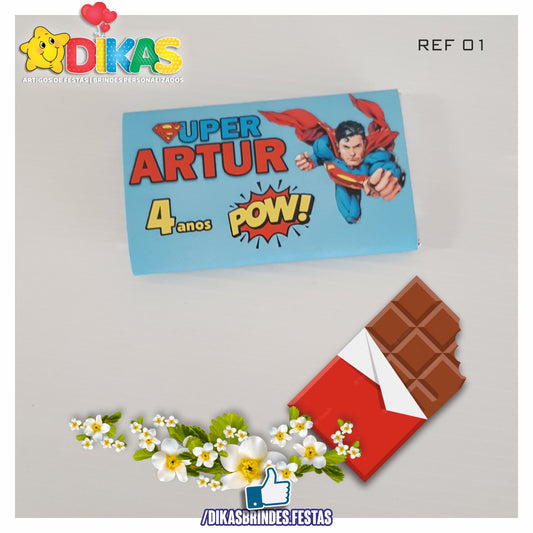 TABLET CHOCOLATE 20G PERSONALIZADO - SUPER HOMEM