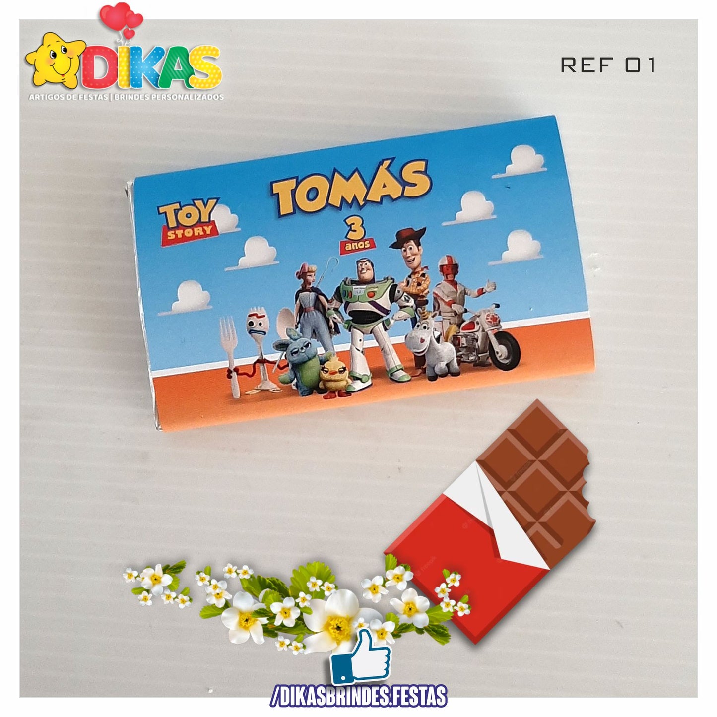 TABLET CHOCOLATE 20G PERSONALIZADO - TOY STORY