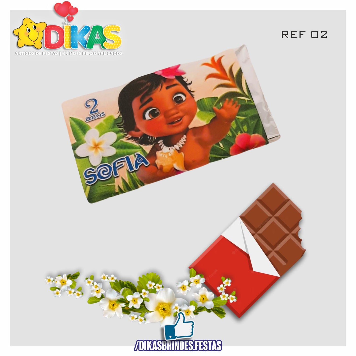 TABLET CHOCOLATE 20G PERSONALIZADO - VAIANA