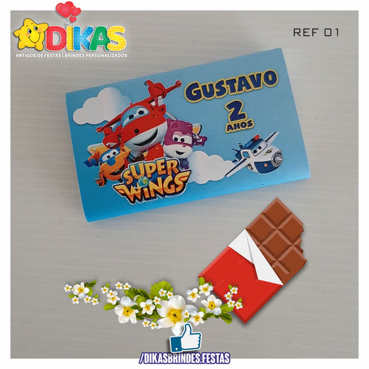 TABLET CHOCOLATE 20G PERSONALIZADO - SUPER WINGS