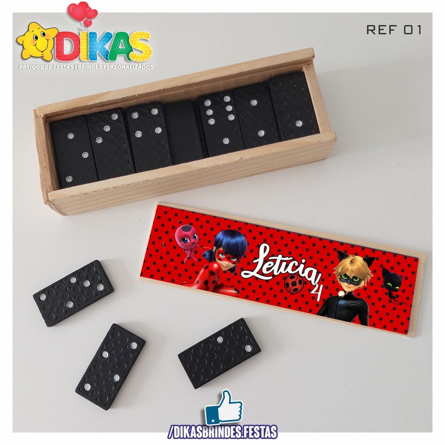 DOMINÓ C/ CAIXINHA PERSONALIZADA - LADYBUG