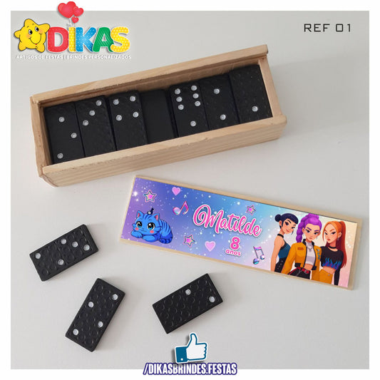 DOMINÓ C/ CAIXINHA PERSONALIZADA - GUERREIRAS DO K-POP