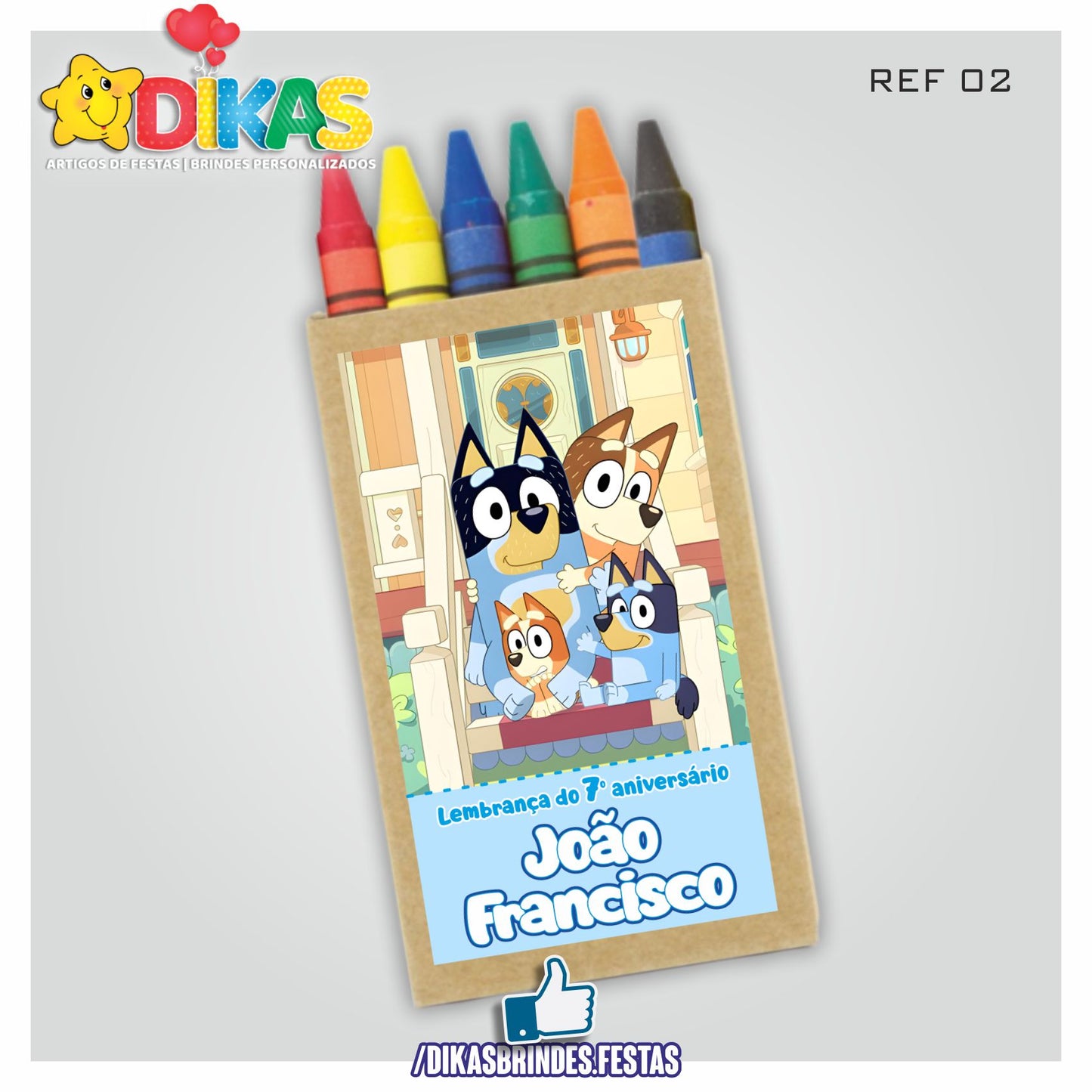 CAIXA DE LÁPIS DE CERA PERSONALIZADA - BLUEY