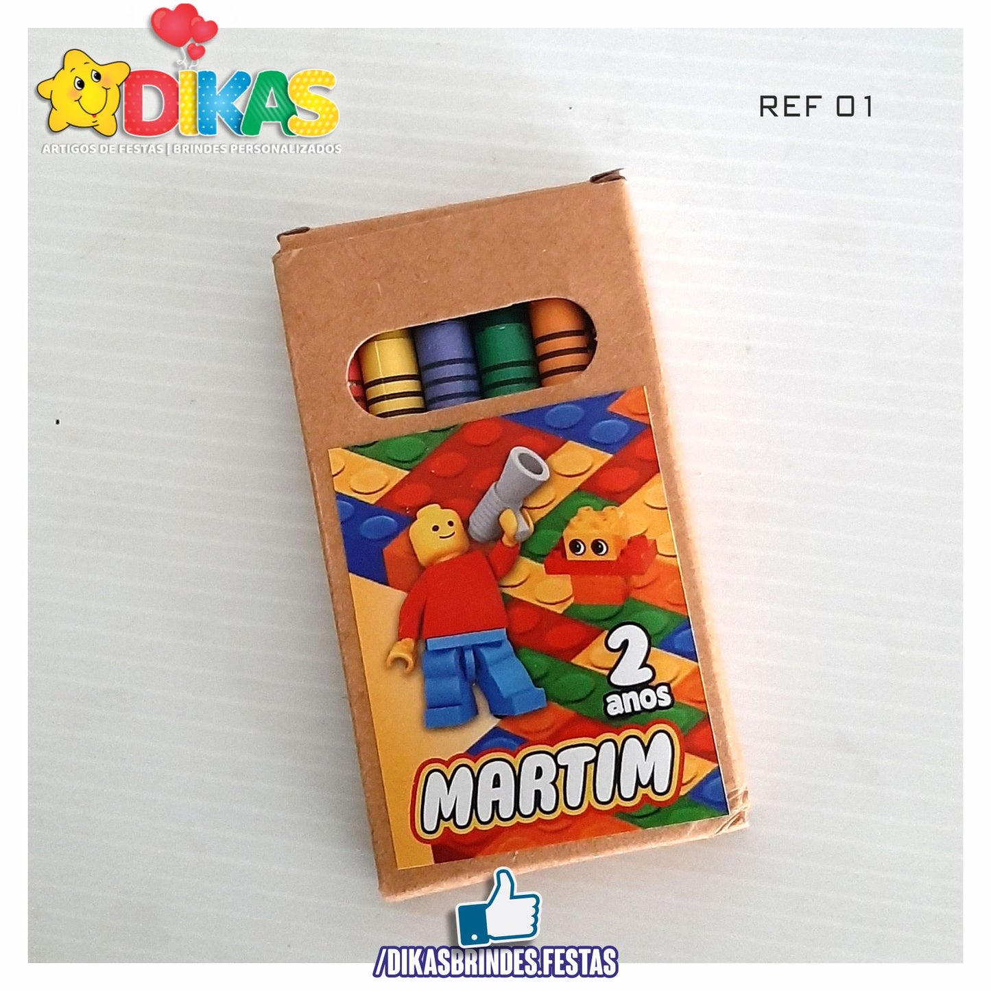 CAIXA DE LÁPIS DE CERA PERSONALIZADA - LEGO