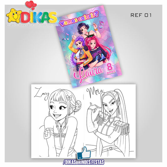 LIVRINHO PARA COLORIR - GUERREIRAS DO K-POP