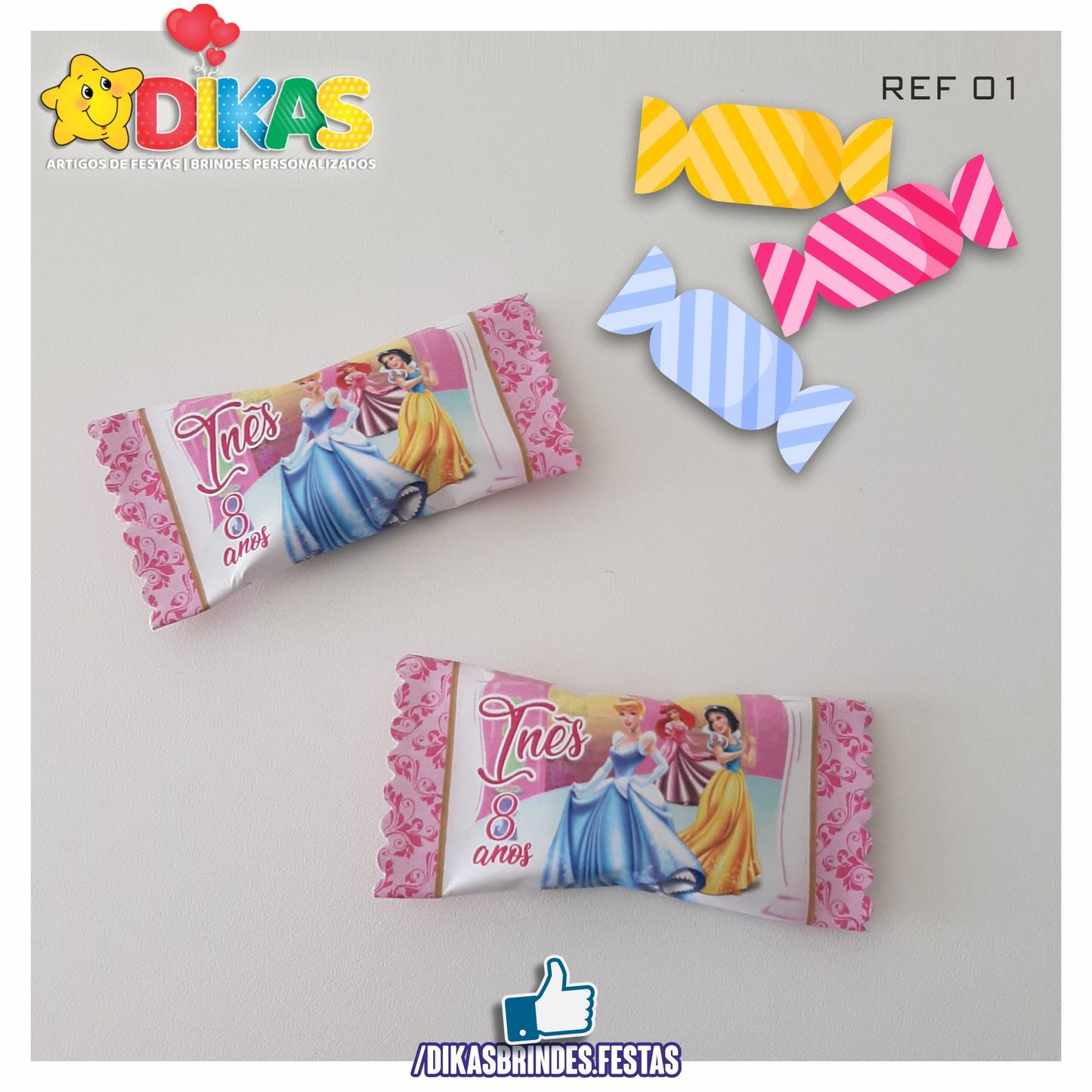 REBUÇADOS PERSONALIZADOS - PRINCESAS DISNEY