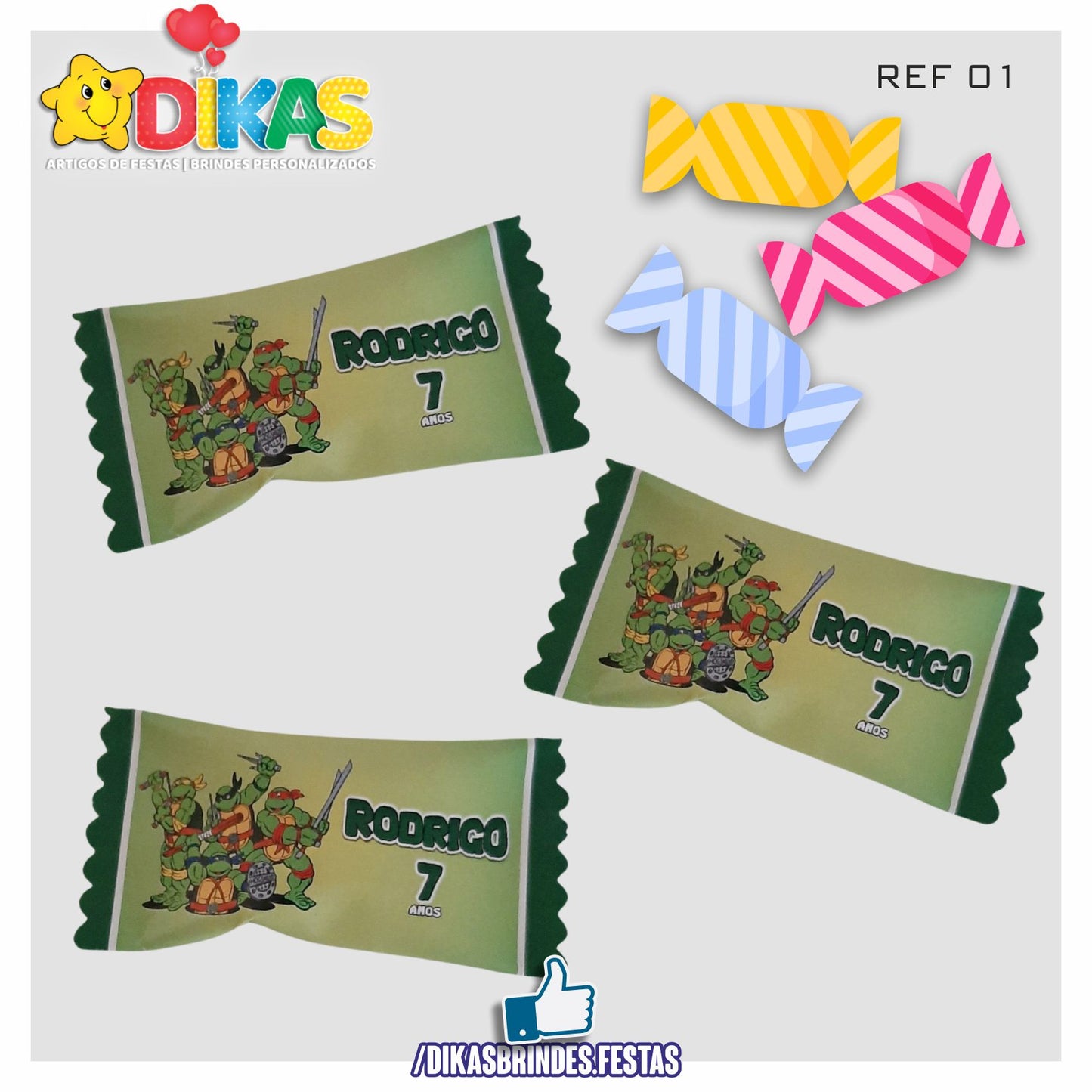 REBUÇADOS PERSONALIZADOS - TARTARUGAS NINJA
