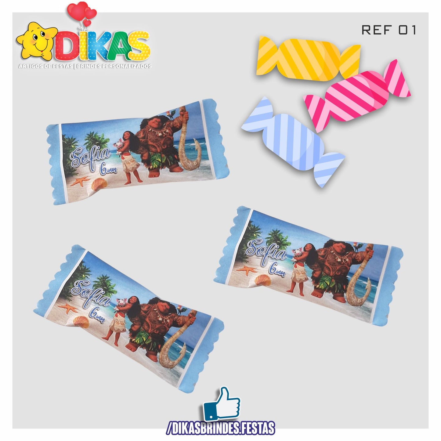 REBUÇADOS PERSONALIZADOS - VAIANA