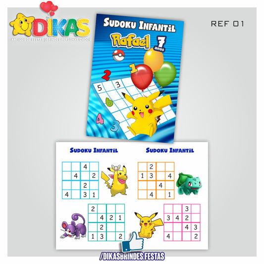 SUDOKU INFANTIL PERSONALIZADO - POKÉMON