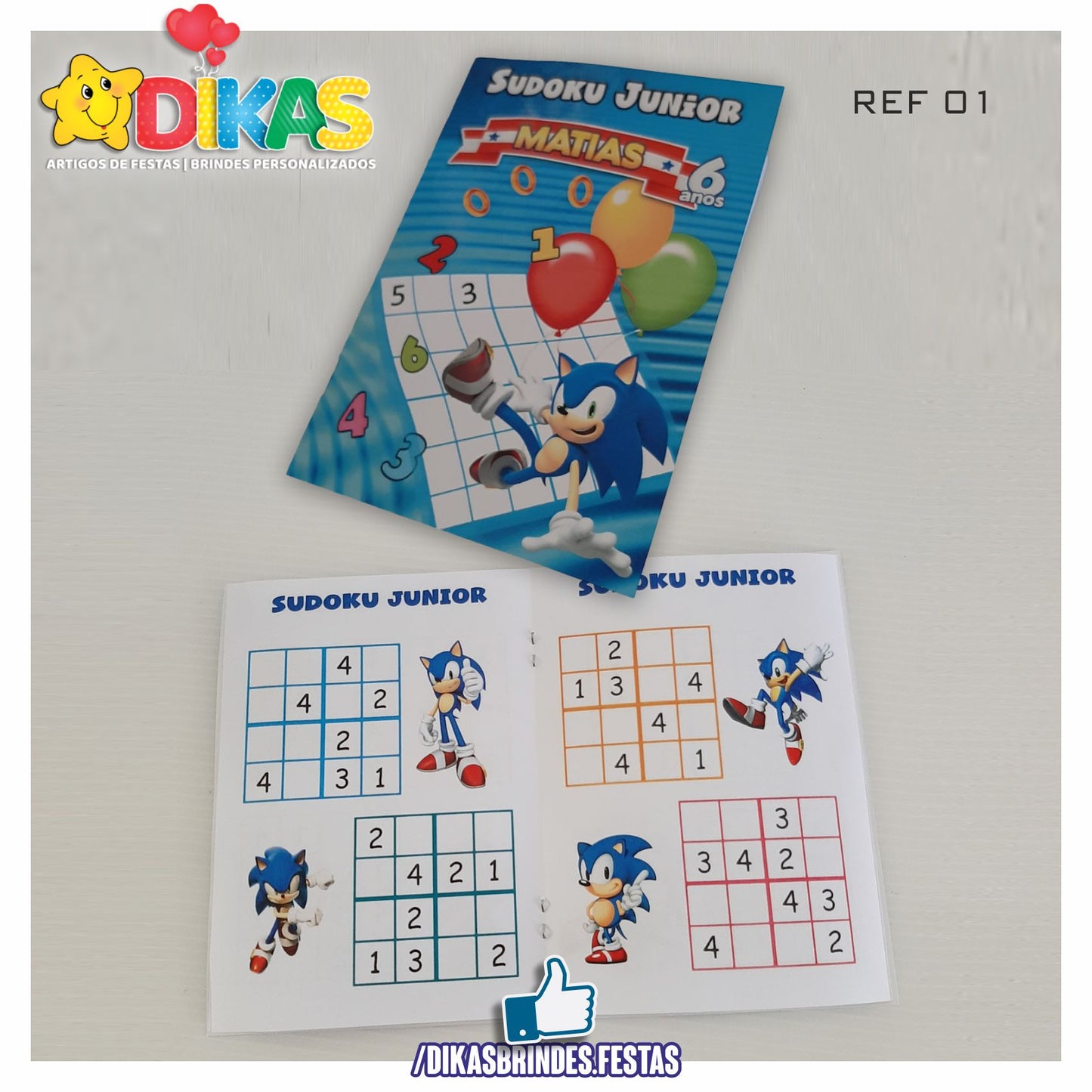 SUDOKU INFANTIL PERSONALIZADO - SONIC