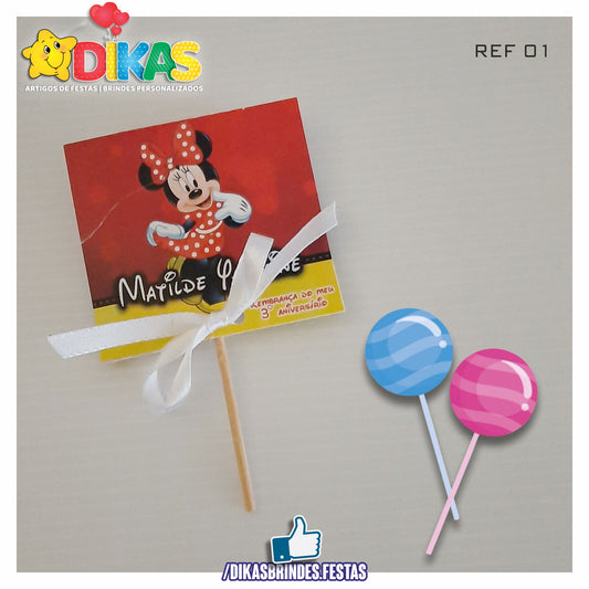 CHUPA PERSONALIZADO - MINNIE VERMELHA