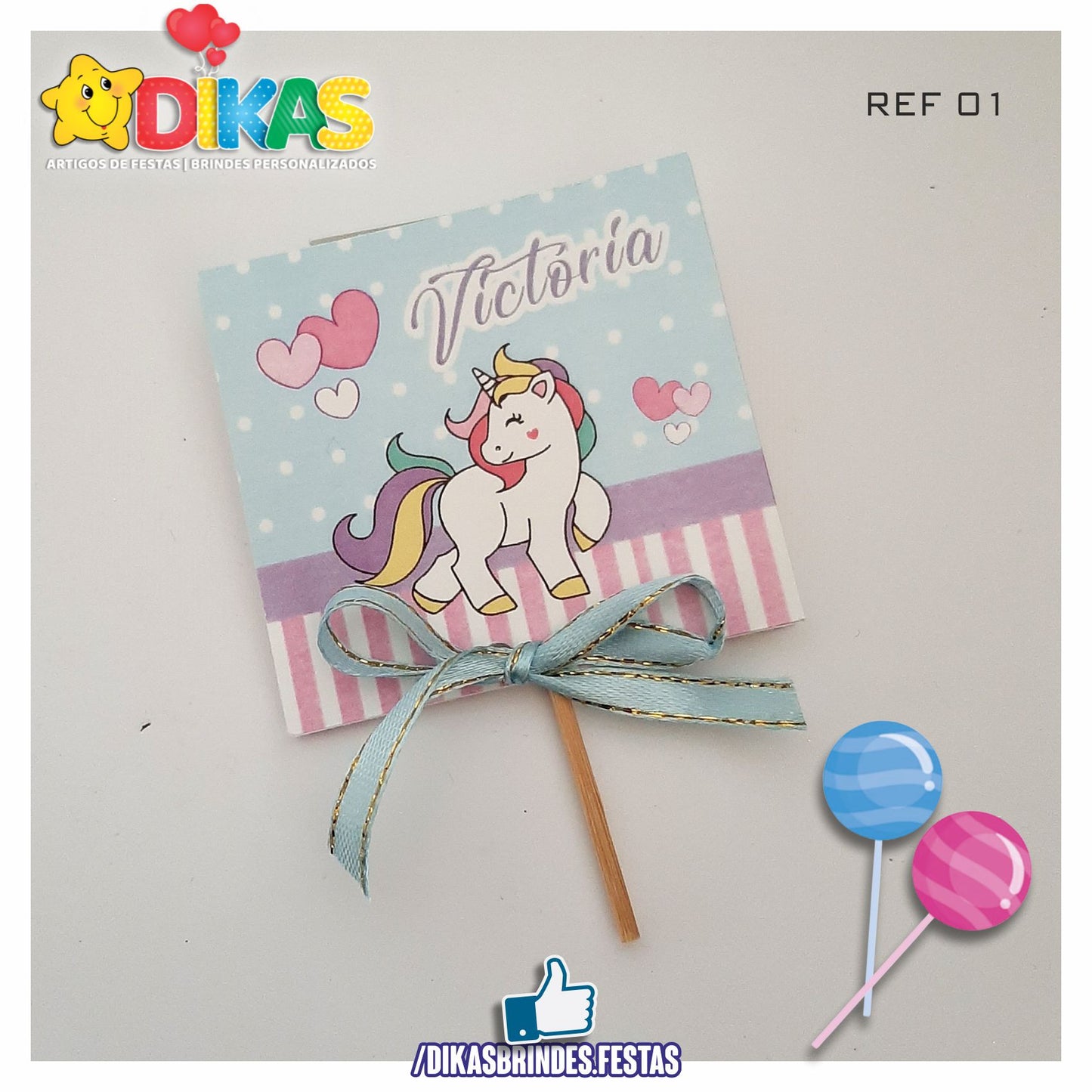 CHUPA PERSONALIZADO - UNICÓRNIO