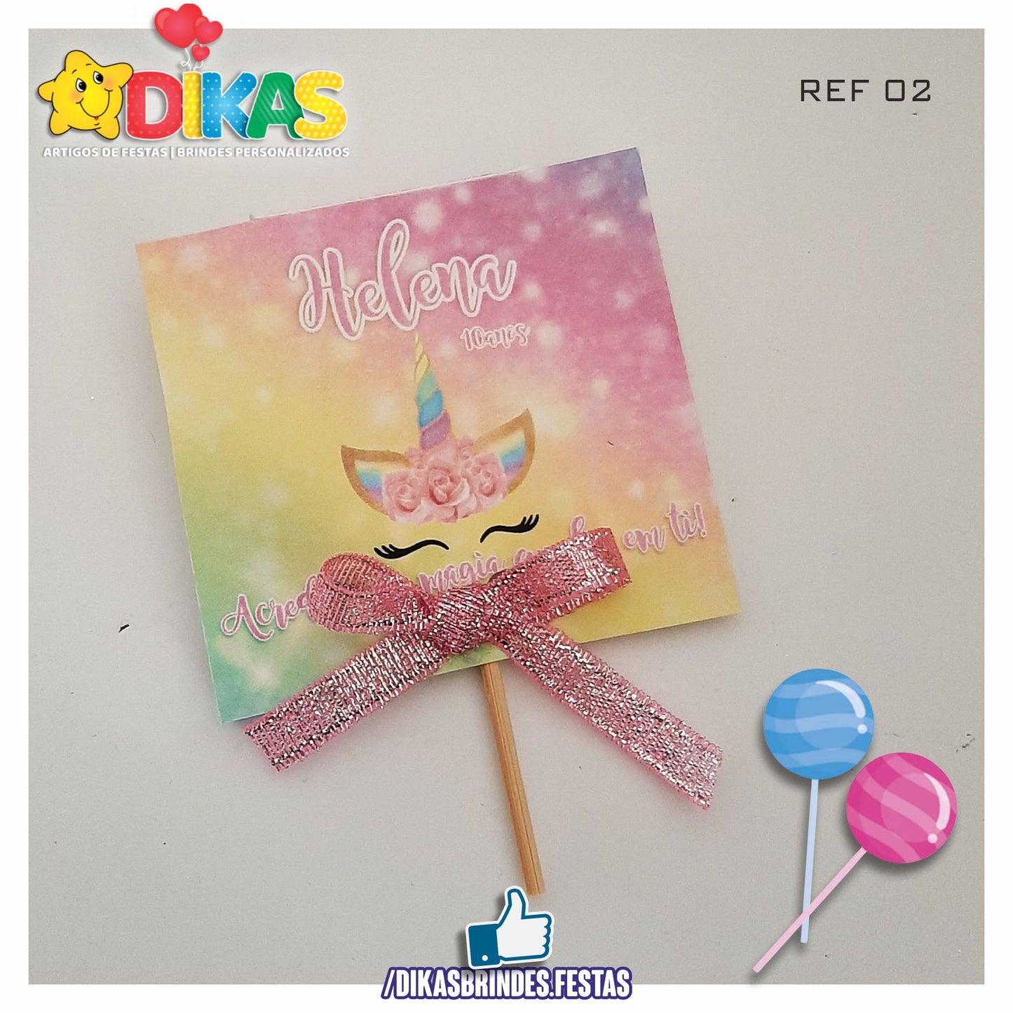 CHUPA PERSONALIZADO - UNICÓRNIO