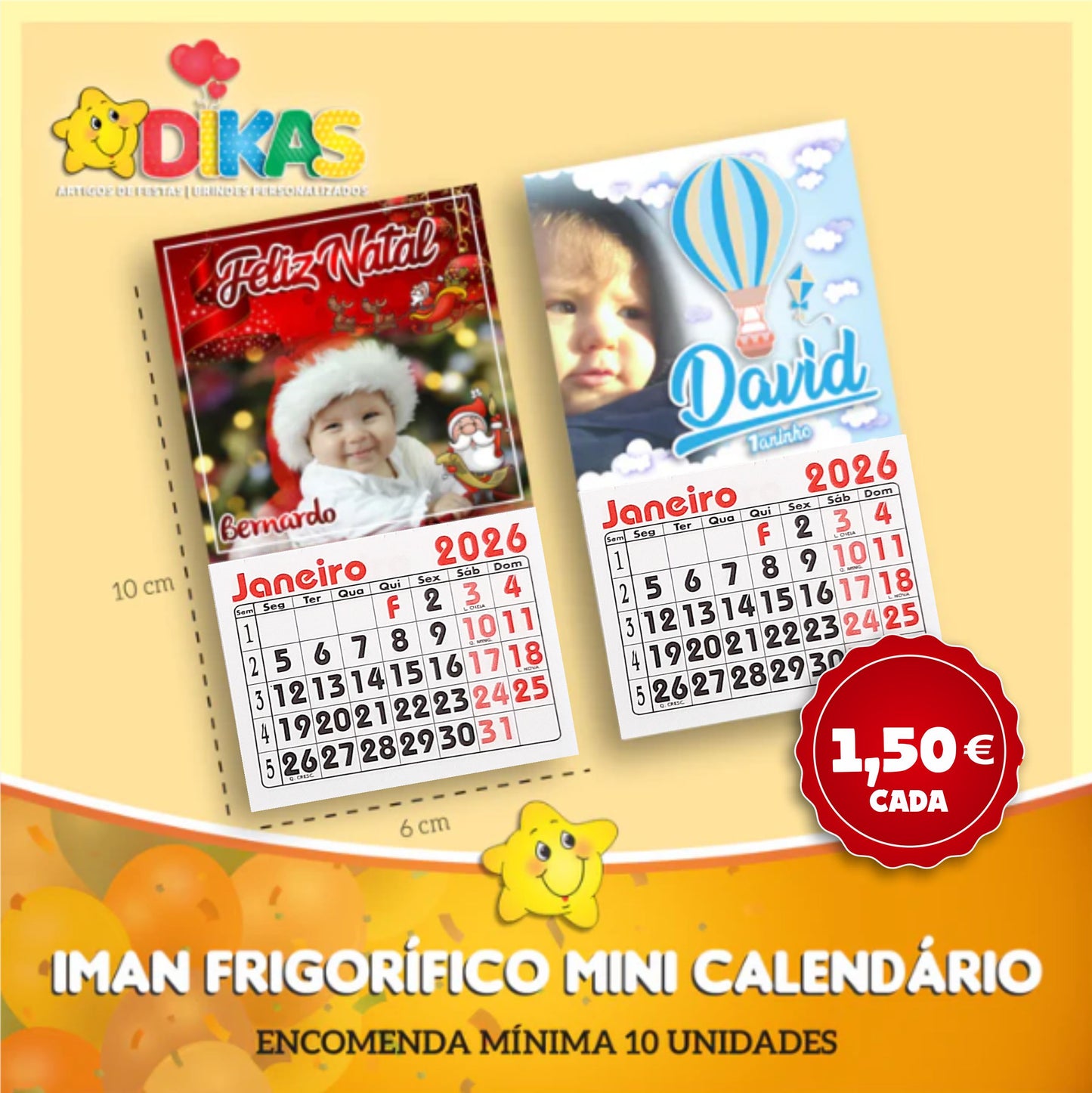 ÍMAN ARTESANAL PERSONALIZADO COM CALENDÁRIO