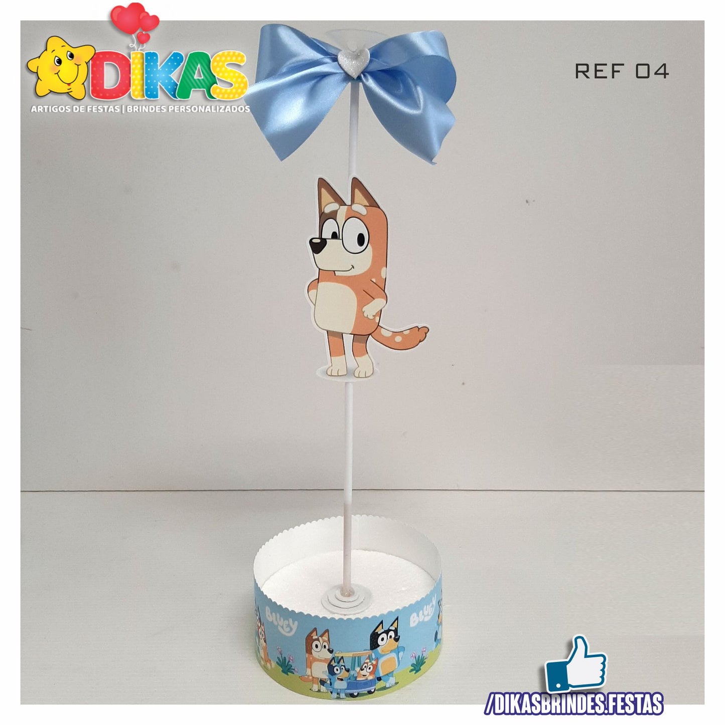 CENTRO DE MESA C/ SUPORTE P/ BALÃO - BLUEY