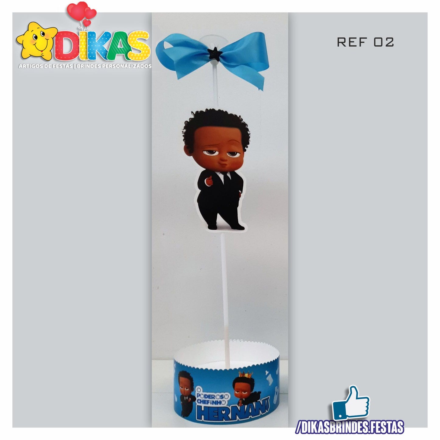 CENTRO DE MESA C/ SUPORTE P/ BALÃO - BOSS BABY