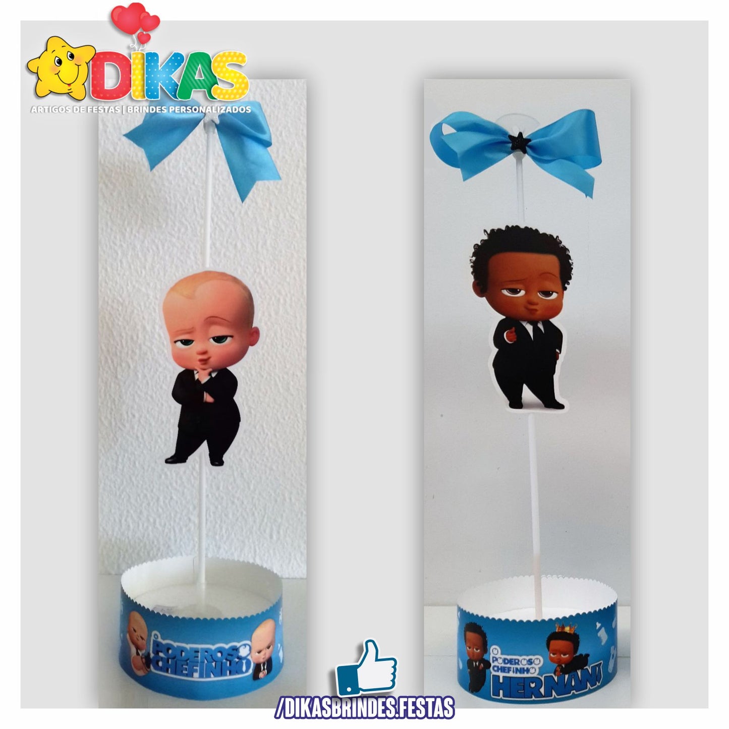 CENTRO DE MESA C/ SUPORTE P/ BALÃO - BOSS BABY