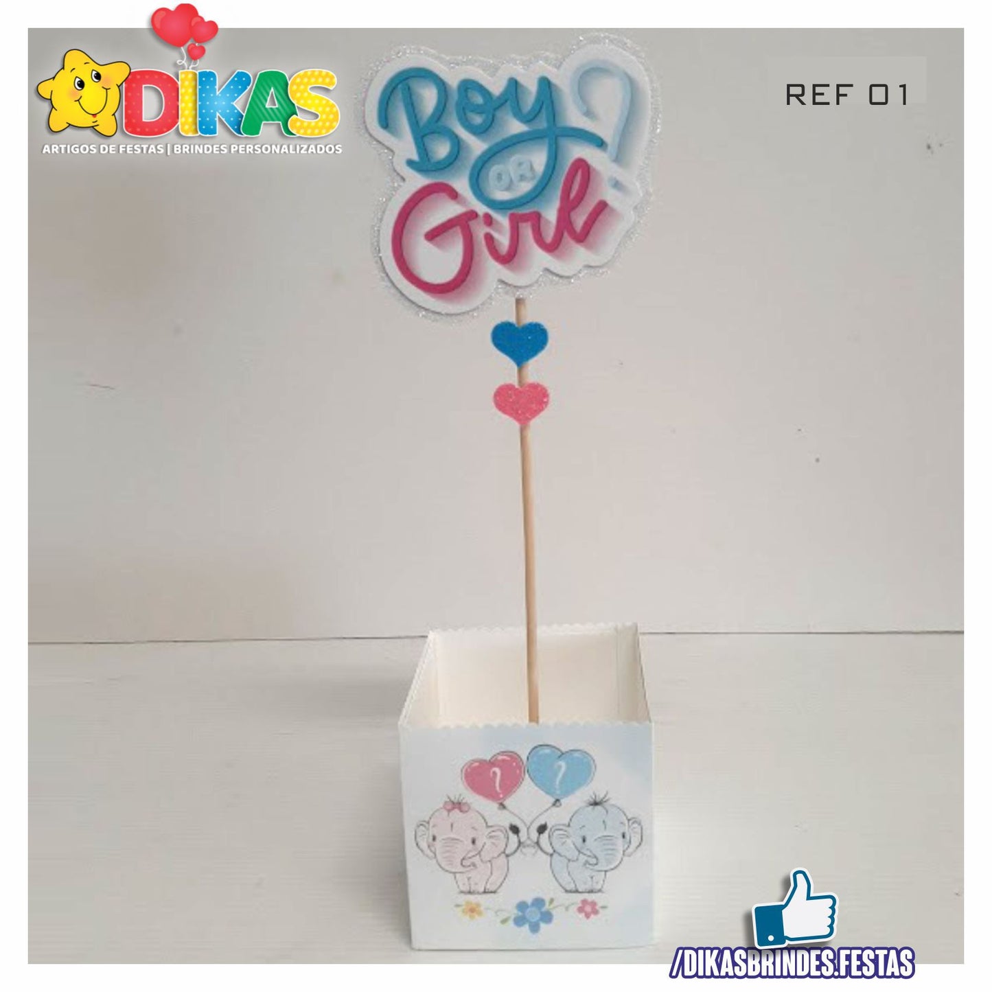 CENTRO DE MESA ARTESANAL - CHÁ REVELAÇÃO