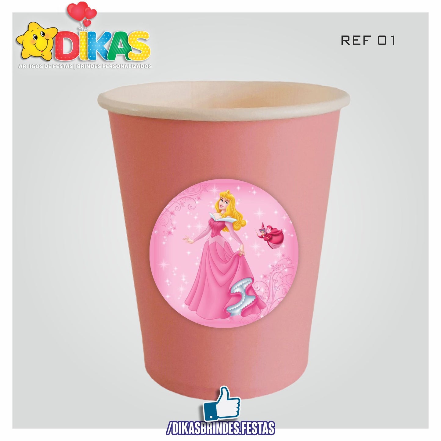 COPO EM PAPEL 20cl - PRINCESA AURORA