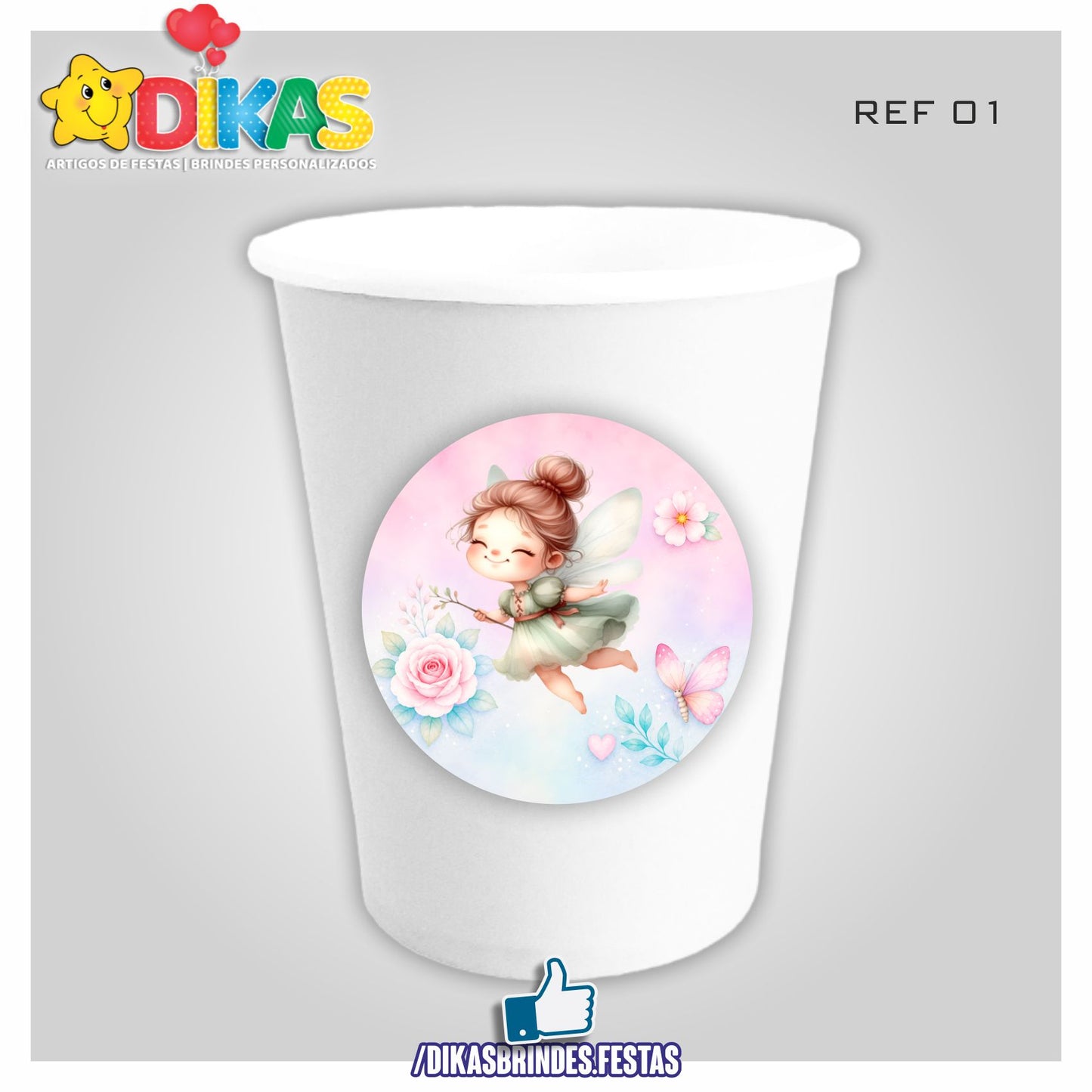 COPO EM PAPEL 20cl - BORBOLETA / JARDIM ENCANTADO