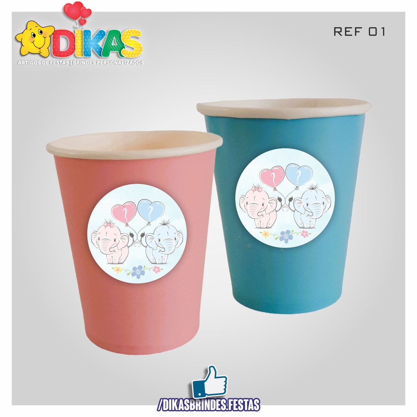 COPO EM PAPEL 20cl - CHÁ REVELAÇÃO