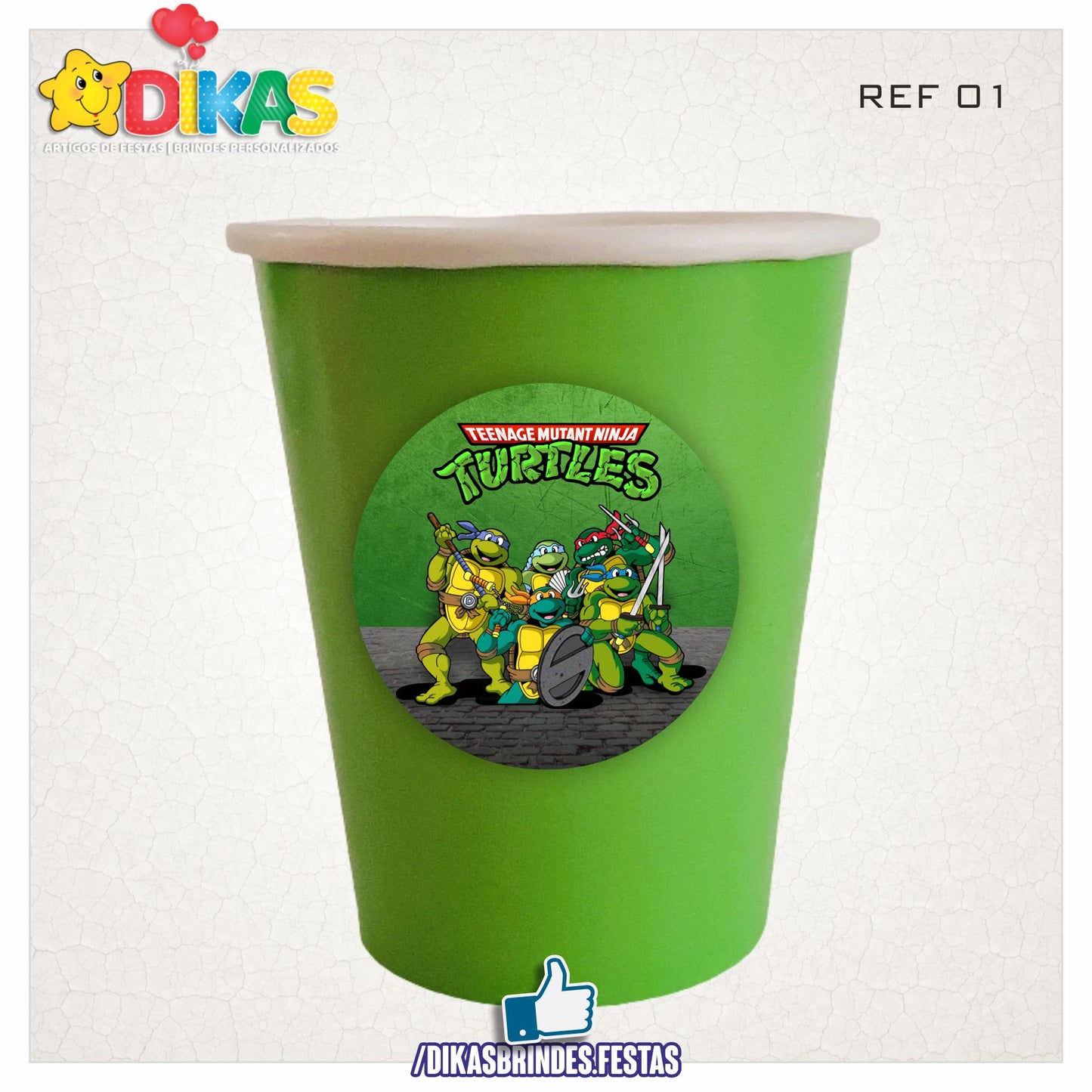 COPO EM PAPEL 20cl - TARTARUGAS NINJA