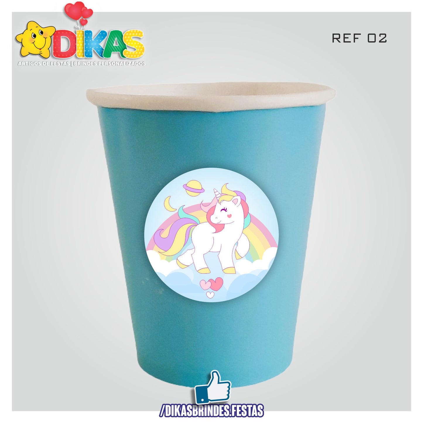 COPO EM PAPEL 20cl - UNICÓRNIO